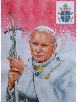 Portrait of Pope JOHN PAUL II, 80cm x 60cm, 2015