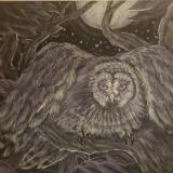 Purple Monochromatic Great Gray Owl