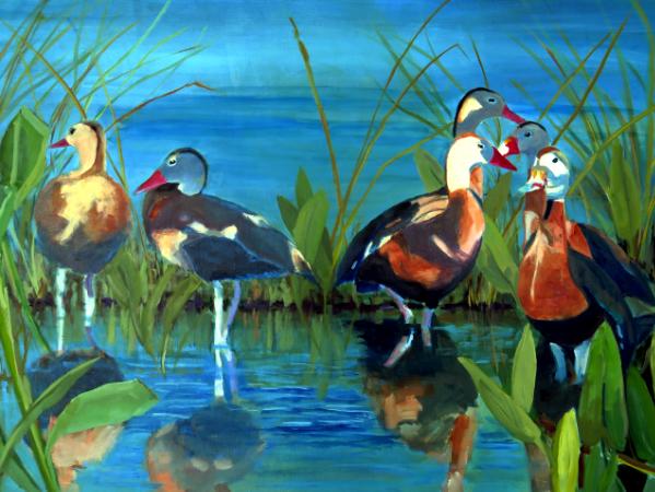 Whistling Ducks - 24x36 - oil