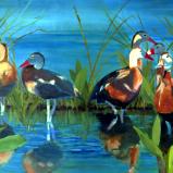 Whistling Ducks - 24x36 - oil