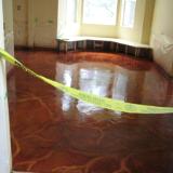 Kitchen, stained concrete floor, high gloss epoxy