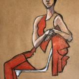 Rachael, Mod Red, Seated