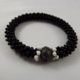 B-69 black crocheted rope bracelet