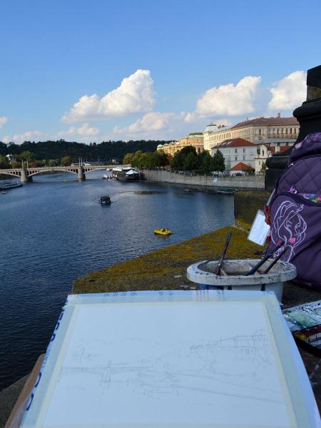 Plein air view of Prague-CZECH REPUBLIC, 28cm x 38cm, 2018