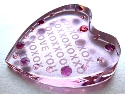 PINK I LOVE YOU XOXOX Paperweight