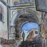 View of the Galàpagos street, 30cm x 40cm, 2016