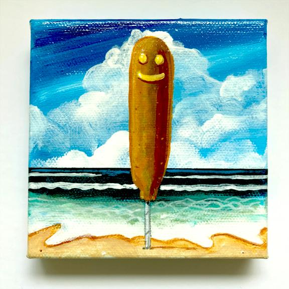 CORN DOG AT THE BEACH