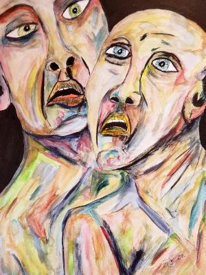 Huddled in the dark, fearful of the destruction taking place all around them. Huddled in the dark, fearful of the destruction taking place all around them.