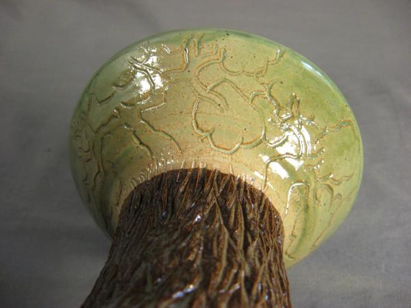 110719.C Asian Vase with Treebark Carving