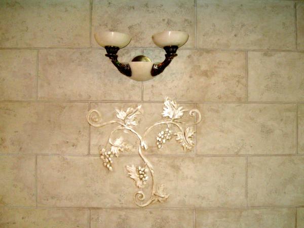 Indiana limestone block finish with custom raised stone image
