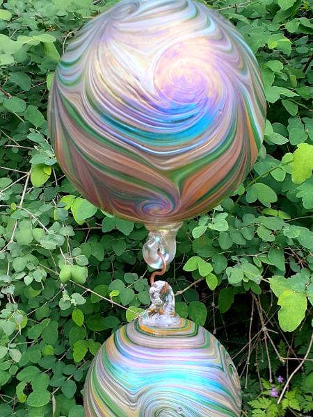 #05192501 3 Ball Hanging Sculpture Starry Night design Iridised LG-6.5'' Med-5'' Sm-3.75'' $250.00