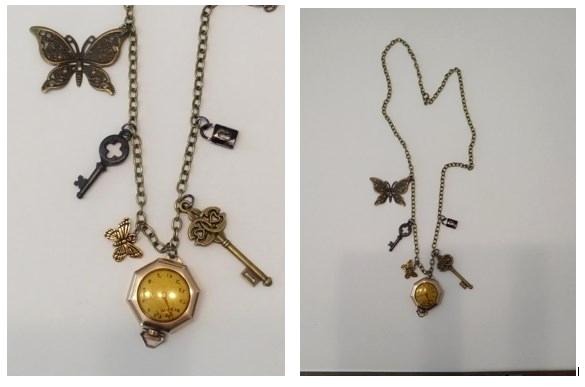 Gold tone watch pendant necklace  $40