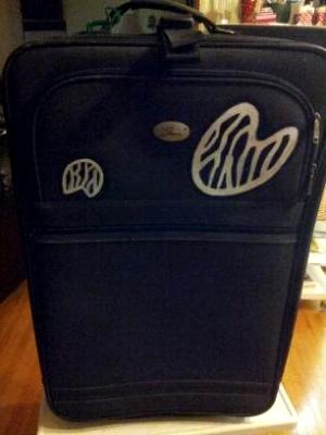 front of zebra luggage