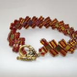 B-91 rootbeer & tila bead bracelet