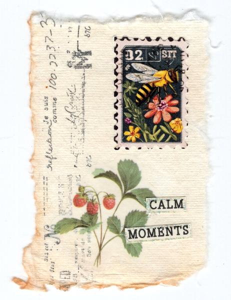 Miniature Collage on Torn Cotton Paper