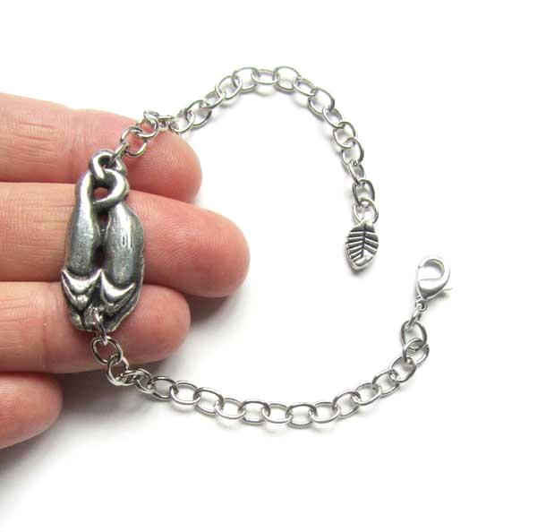 Two cats bracelet celtic style artisan cat bangle