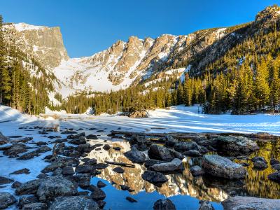 Rocks and Reflections in Dream Lake Rocks and Reflections in Dream Lake