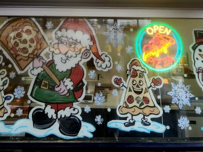 Santa with Pizza