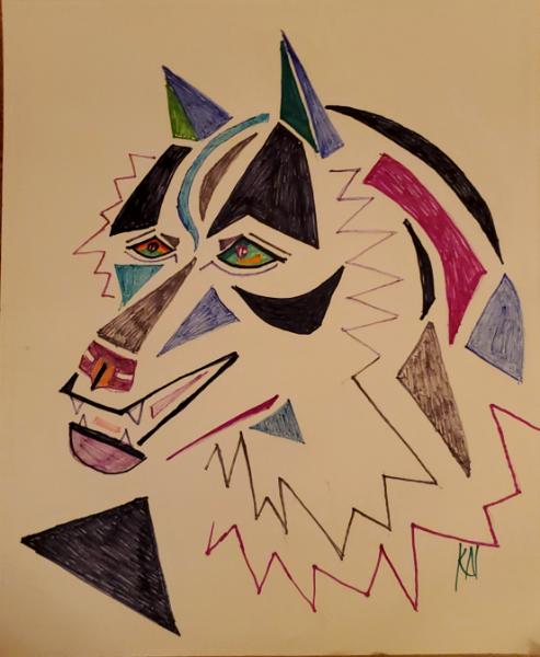 Geometric Abstract of a Wolf