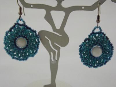 E-19 Turquoise Beaded Medallion Earrings E-19 Turquoise Beaded Medallion Earrings