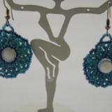 E-19 Turquoise Beaded Medallion Earrings