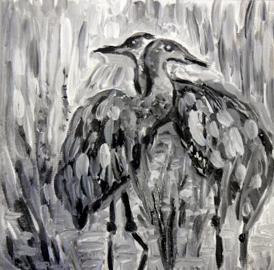 Sandhill Cranes black&white