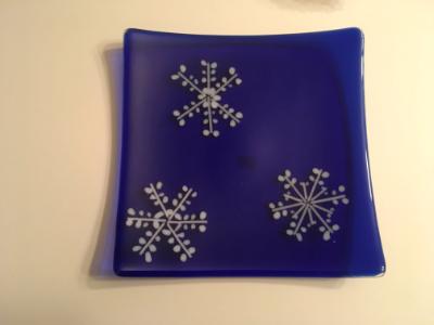 Cobalt blue snowflake plate 10x10 Cobalt blue snowflake plate 10x10