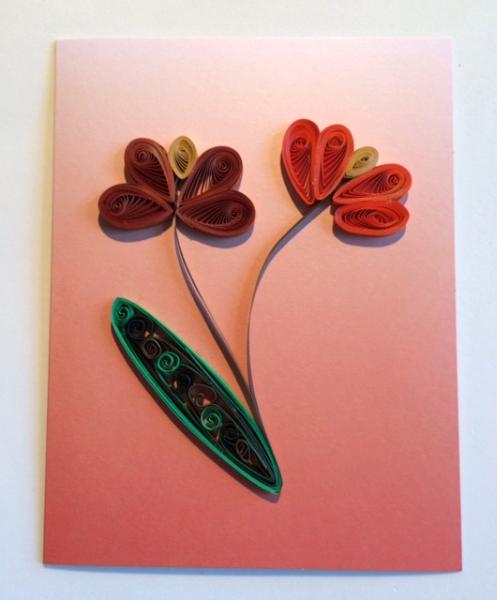 The Pastel Series Orange Handmade Quilling Greeting Card