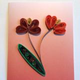 The Pastel Series Orange Handmade Quilling Greeting Card