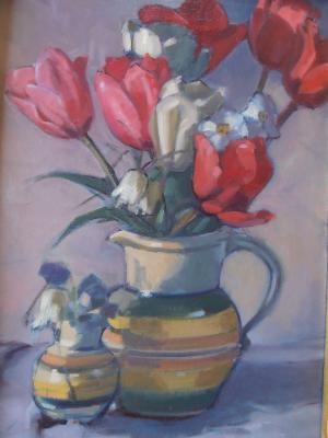 Red Tulips 12x16" oil Red Tulips 12x16" oil