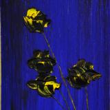 Flowers on Primary Color Series (1 of 3) 15 X 30 Acrylic on Canvas board Embellished prints available 