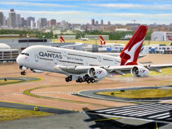 Qantas Airbus A380 Sydney Departure