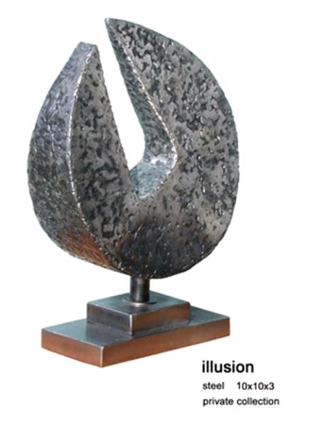 illusion | steel | 10"x10"x3"