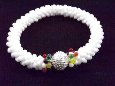 B-77 white crocheted rope bracelet B-77 white crocheted rope bracelet