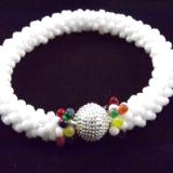 B-77 white crocheted rope bracelet