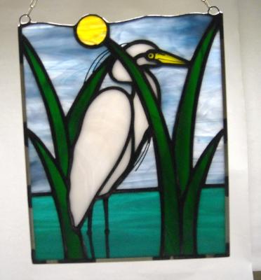 Small Panel with White Egret Small Panel with White Egret