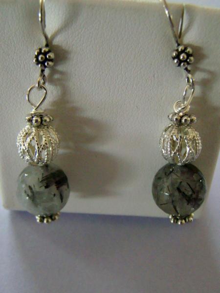 #63  rutilated quartz and sterling bead