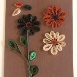 Brown flowers quilled greeting card