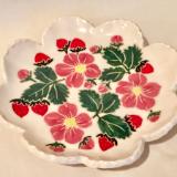 Pink and Strawberry Scalloped Plate