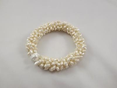 B-63 pearly ivory spikey bracelet