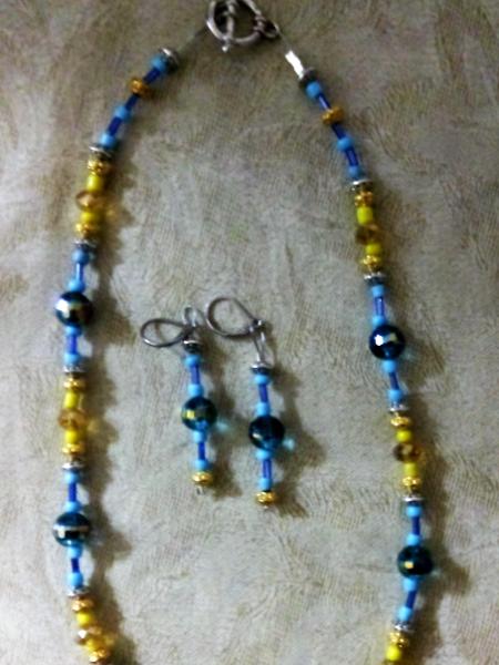 Blue and Yellow with gold set