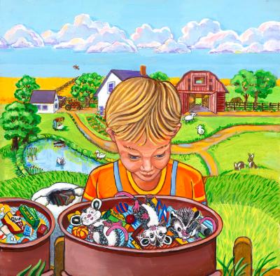 Surprise on a Summer morning-Illustration for PB-The Foster Opossums