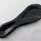 SR12116 - Black with White Streamers Small Spoon Rest