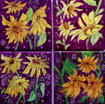 Coaster Sunflowers #2 Tiles Coaster Sunflowers #2 Tiles