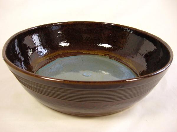 120314.I Medium Flat-Bottom Bowl with Multiple Glazes