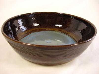 120314.I Medium Flat-Bottom Bowl with Multiple Glazes