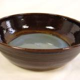 120314.I Medium Flat-Bottom Bowl with Multiple Glazes