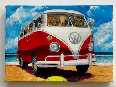 BUSFULL OF DOGS ON THE BEACH BUSFULL OF DOGS ON THE BEACH