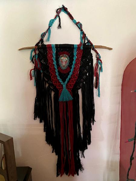 SOLD  Black/maroon Macrame