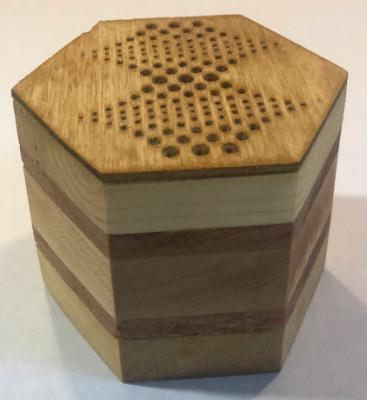 Hex Box with op-art design lid